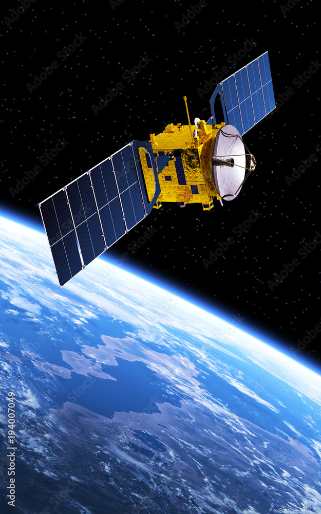 Communication Satellite Orbiting Planet Earth Communication Satellite Orbiting Planet Earth