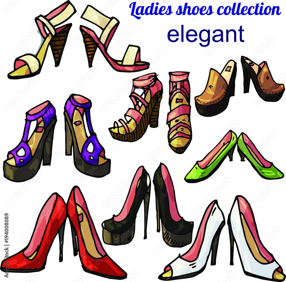 Fototapeta premium Vector shoes collection