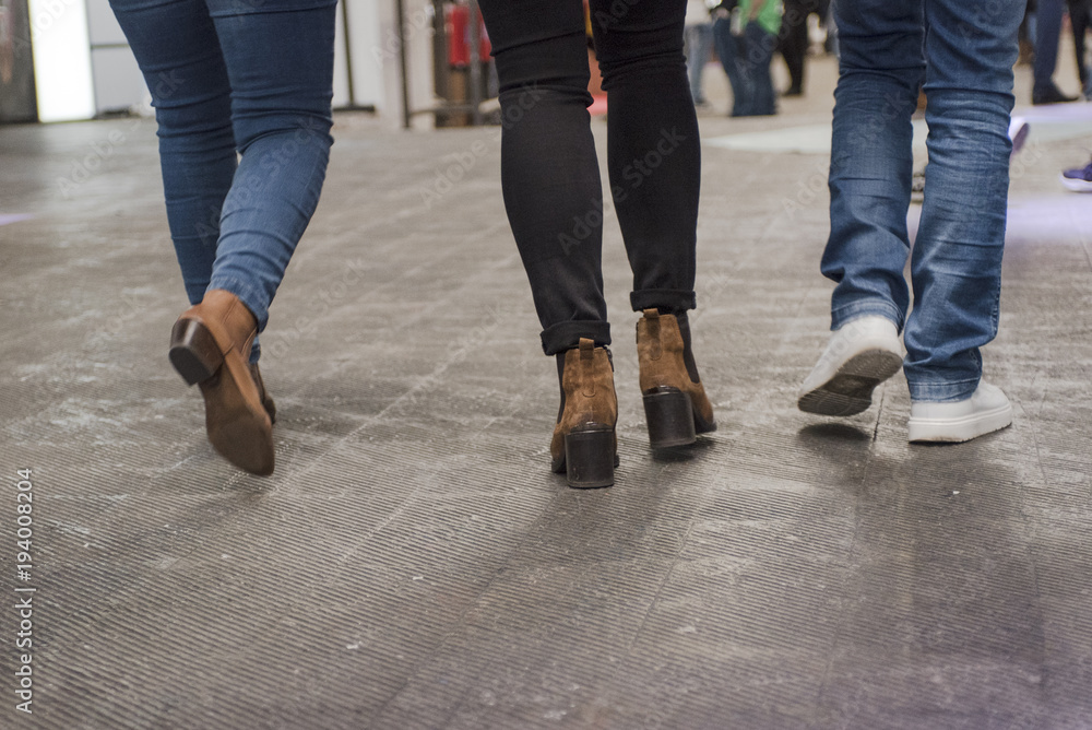 people legs walking and waiting people legs walking and waiting
