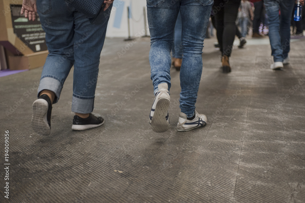 people legs walking and waiting people legs walking and waiting