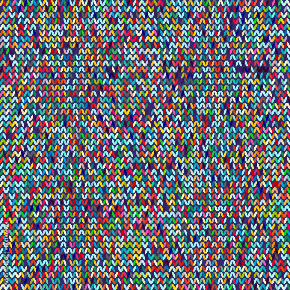 Abstract seamless pattern of multicolored yarns. Geometric texture.