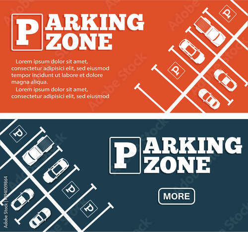 Parking zone flyers in minimalist style