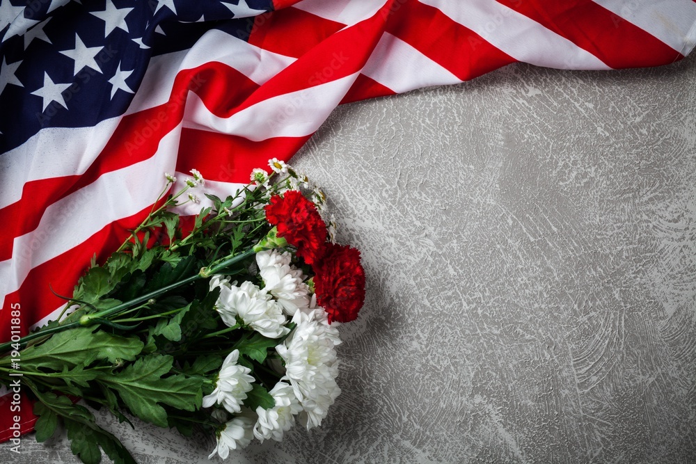 Obraz premium USA flag on grey background