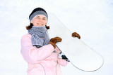 женщина на сноуборд