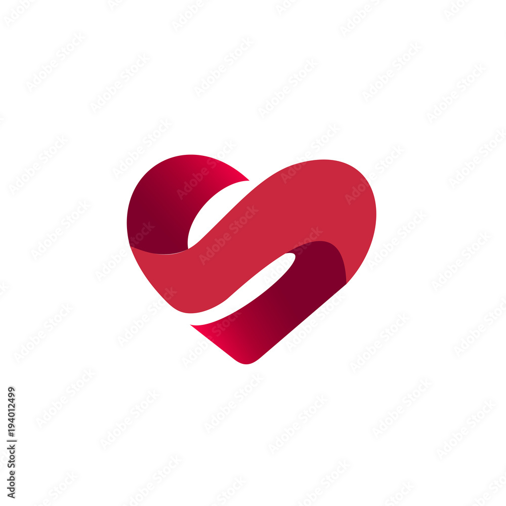 Letter S in Heart Shape Logo Template Stock Vector | Adobe Stock