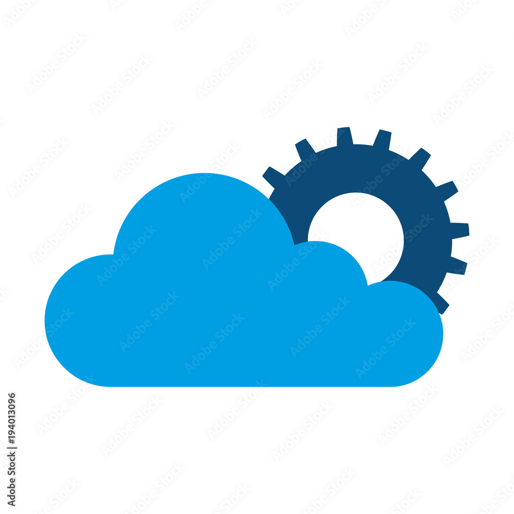 cloud computing with gears machinery vector illustration design cloud computing with gears machinery vector illustration design