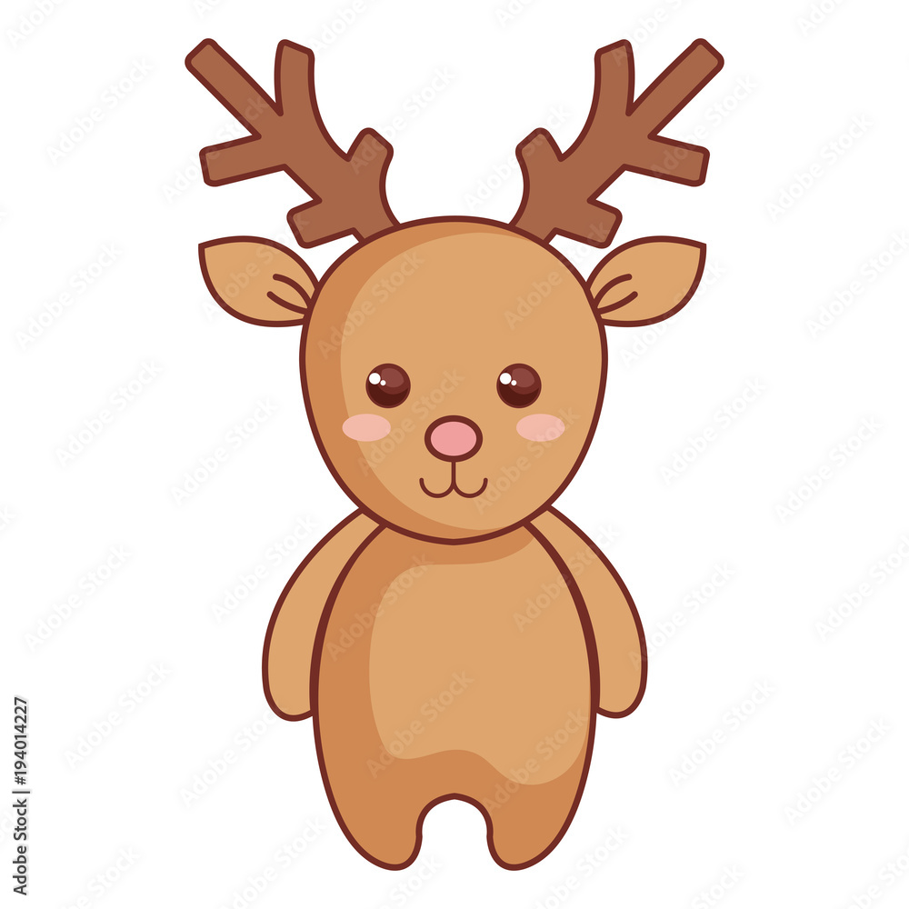 cute reindeer christmas character vector illustration design