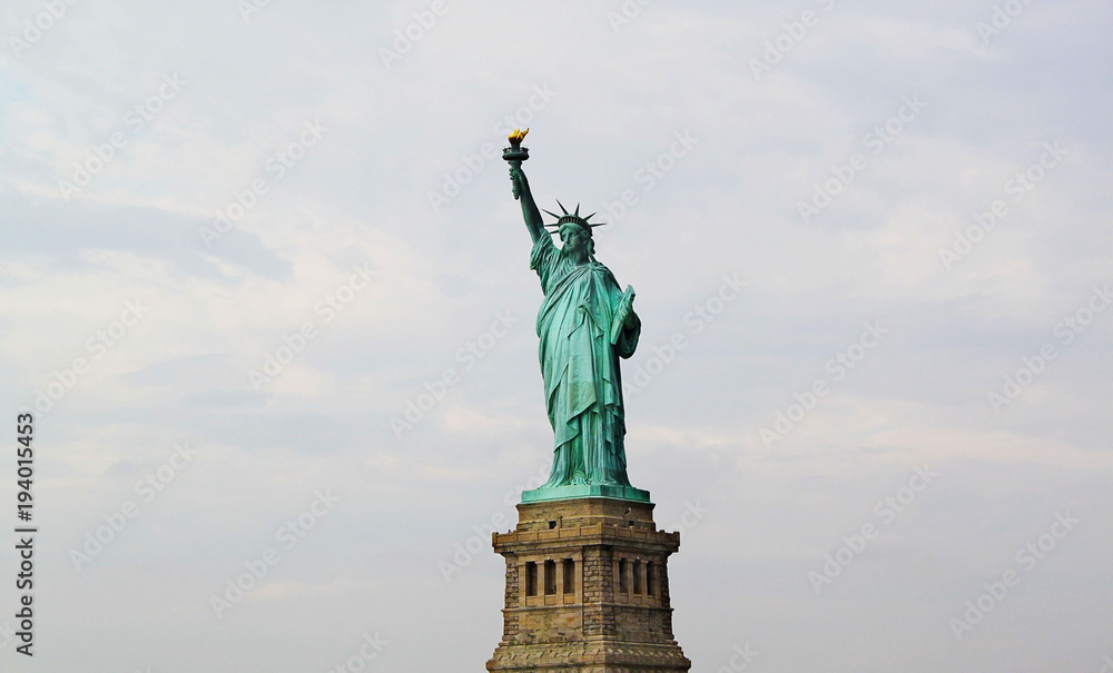 Nice view on isolated Statue of Liberty New York