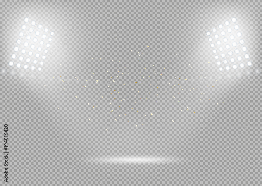 Vector Spotlights. Podium Scene. Bright Light Vector Effects Vector Spotlights. Podium Scene. Bright Light Vector Effects