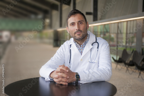 handsome doctor in a medical center