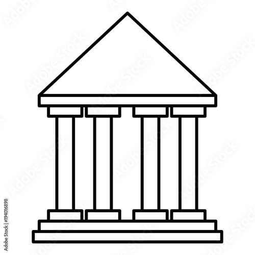 bank building isolated icon vector illustration design