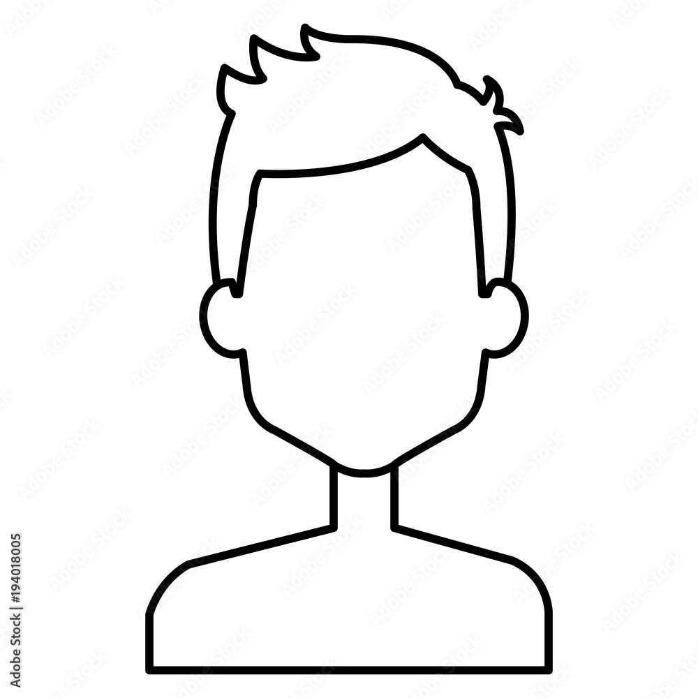 Obraz premium young man shirtless avatar character vector illustration design