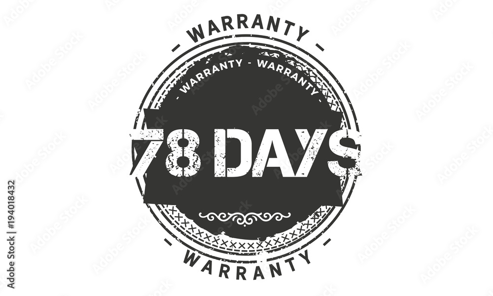 78 days warranty icon vintage rubber stamp guarantee