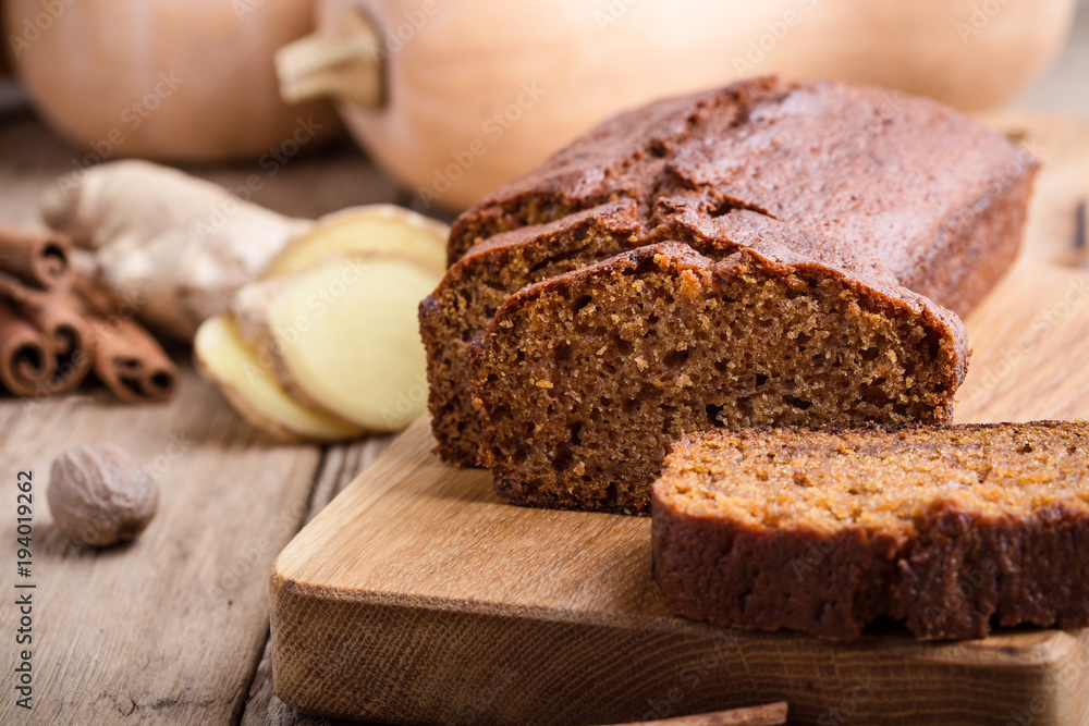 Healthy vegan pumpkin cake with ingredients Healthy vegan pumpkin cake with ingredients