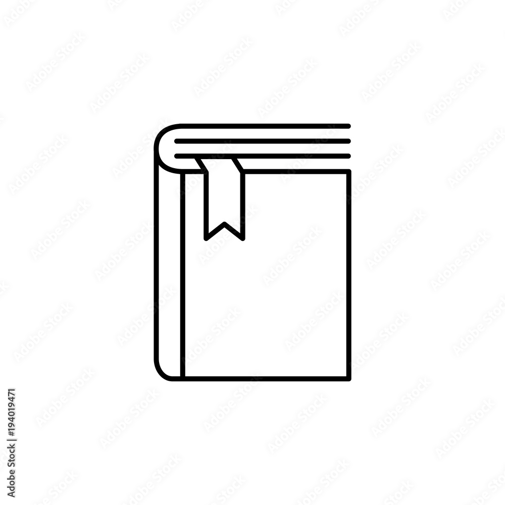 book with bookmark black line icon on white background book with bookmark black line icon on white background