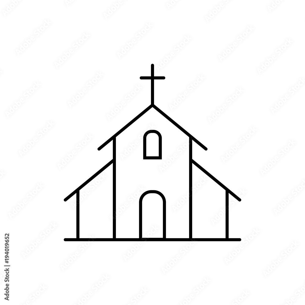 church line black icon on white background
