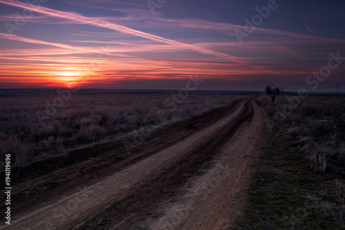 sunset on the old road © Samcrew777