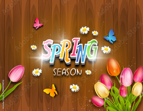 Spring background with tulips