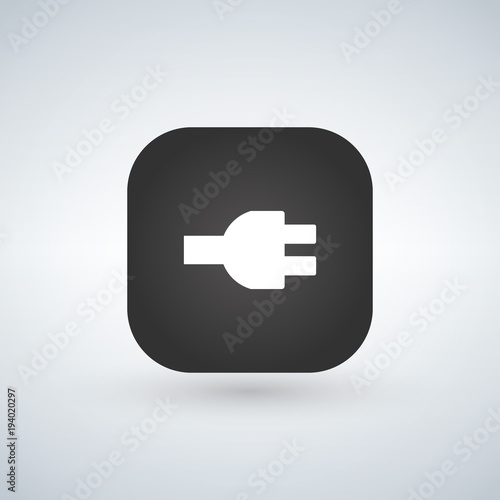 Power plug app button, vect...
