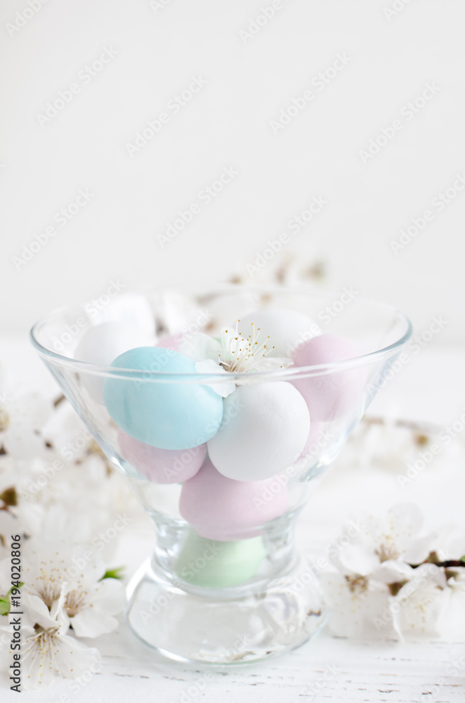 Easter eggs on black background Easter eggs on black background