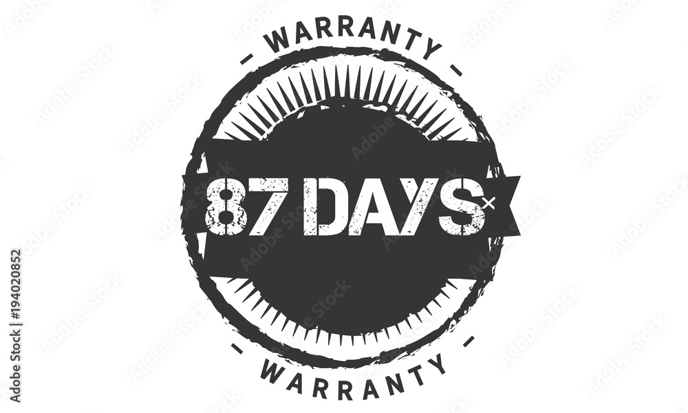 87 days warranty icon vintage rubber stamp guarantee