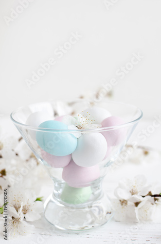 Easter eggs on black background