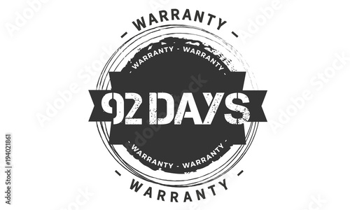 92 days warranty icon vintage rubber stamp guarantee