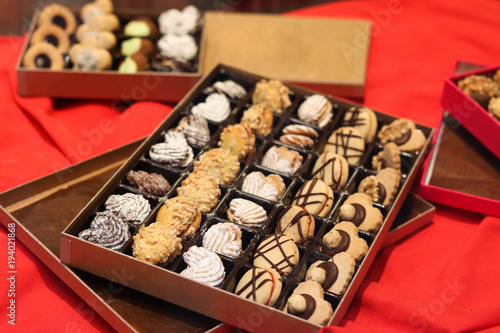 Cajas de bombones de diferentes chocolates