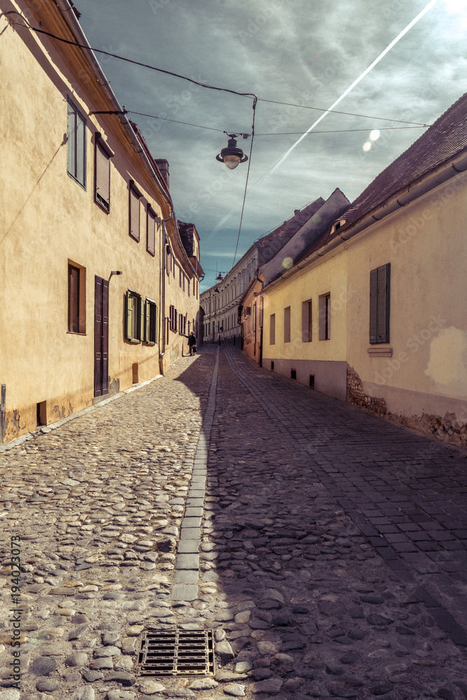 Medieval streets of Sibiu in the summer