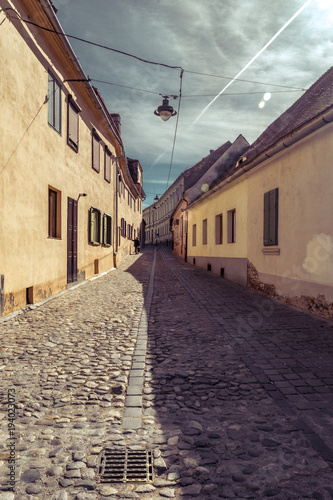 Medieval streets of Sibiu in the summer