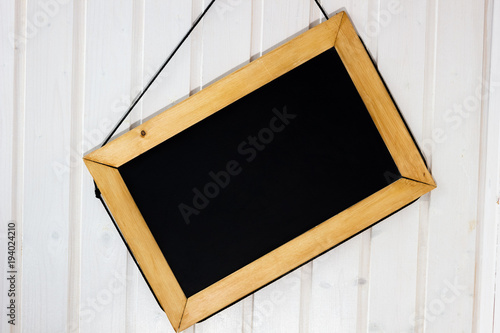 Blackboard on the wall. Whi...