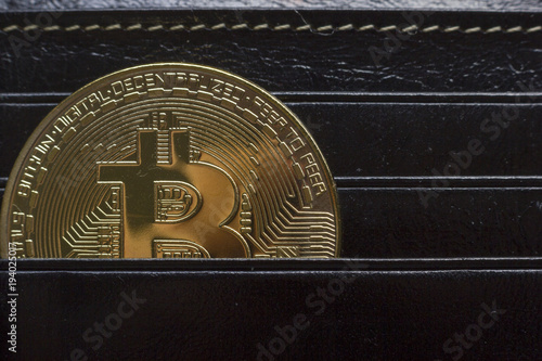 Bitcoin gold coin. Cryptocurrency concept. Virtual currency background. photo