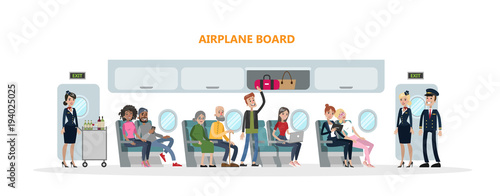People in airplane.