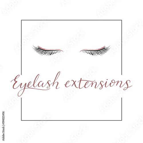 Eyelash extensions logo with modern lettering.