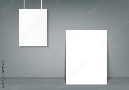 Poster blank bi fold brochure mockup cover template
