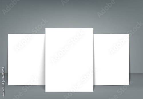 Blank poster bi fold brochure mockup cover template