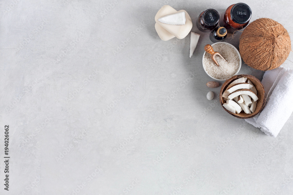 Spa and massage products with coconut Spa and massage products with coconut