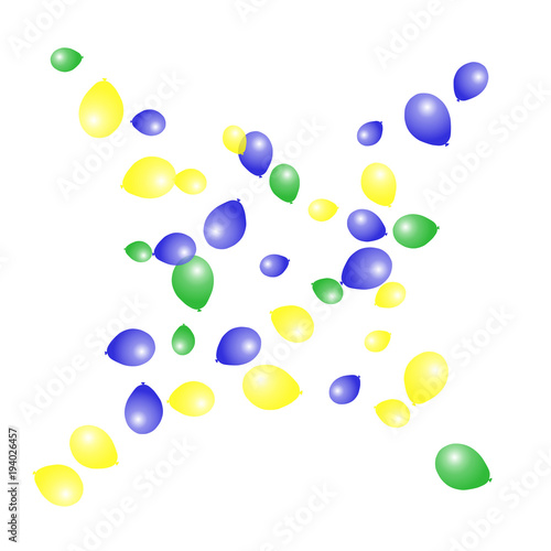Fototapeta Naklejka Na Ścianę i Meble -  Background with Colorful balloons. Simple Feminine Pattern for Card, Invitation, Print. Trendy Decoration with Beautiful balloons