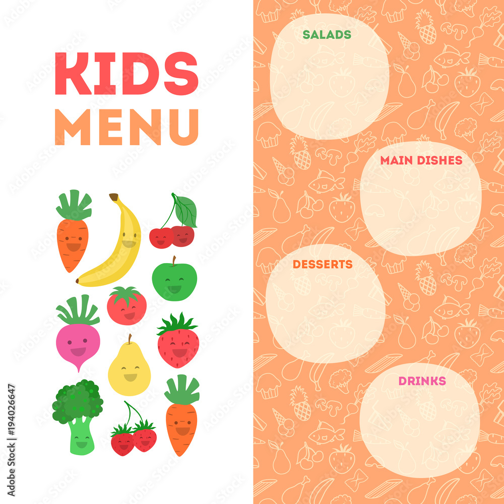 Template kids menu.