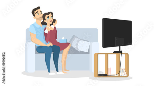 People watching TV.