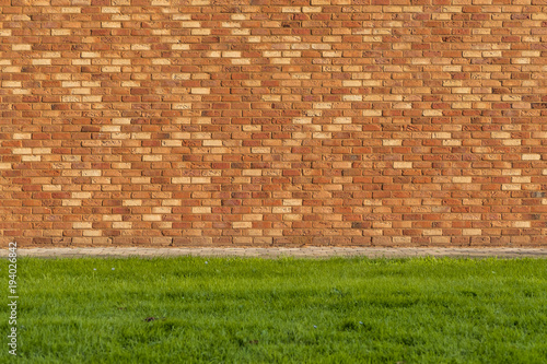 Brick Wall with Path and Grass © Creatus