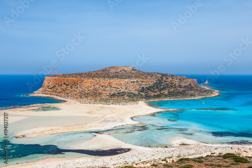 amazing scenery of Balos Beach in Crete Island, Greece