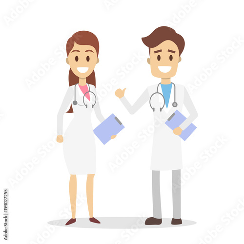 Isolated doctors couple.