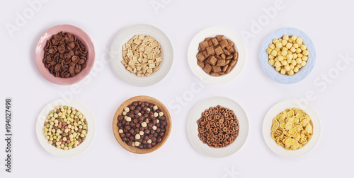 Cereals on white background