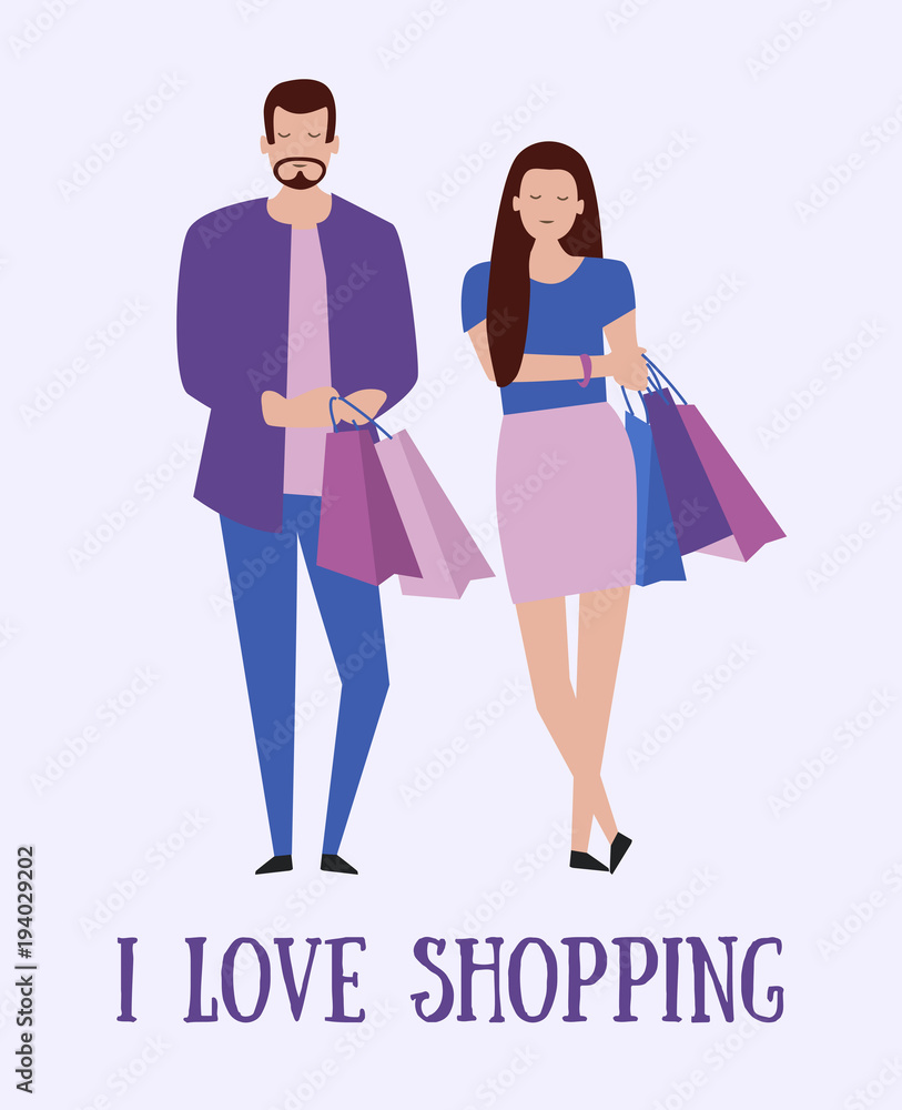 Poster of Shopping couple Poster of Shopping couple