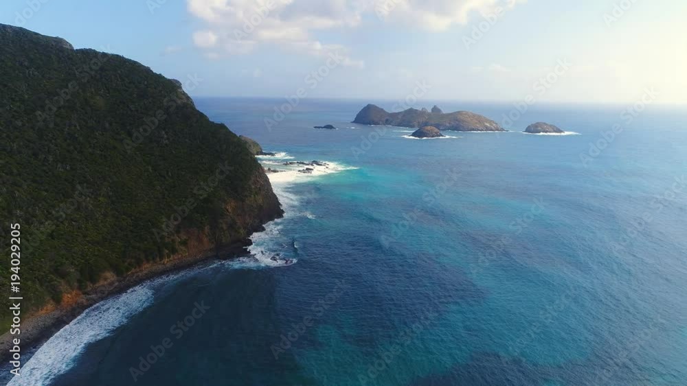 Aerial view of Admiralty Islands on Lord Howe Island (World Heritage-listed paradise) - New South Wales - Tasman Sea - Australia from above, 4k UHD Aerial view of Admiralty Islands on Lord Howe Island (World Heritage-listed paradise) - New South Wales - Tasman Sea - Australia from above, 4k UHD