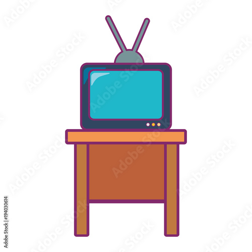 vintage tv on table