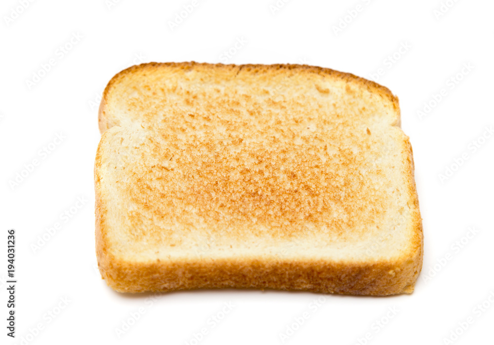 Slighty Golden Toast on a White Background Slighty Golden Toast on a White Background