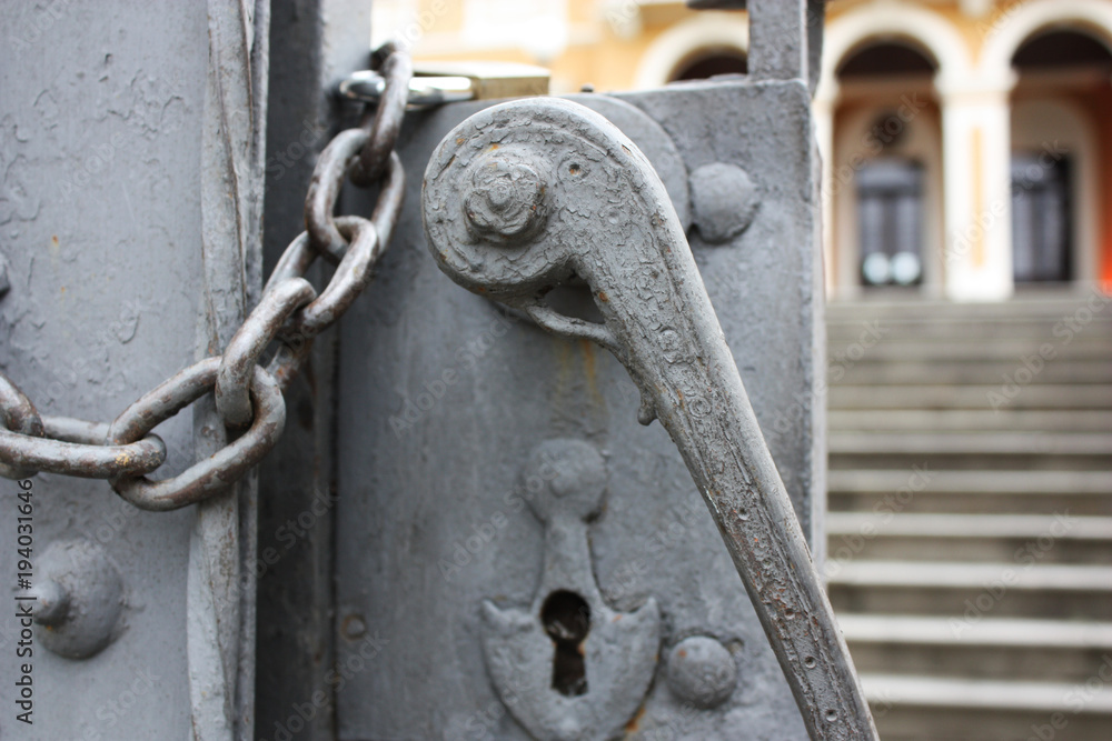 Old gate with chain