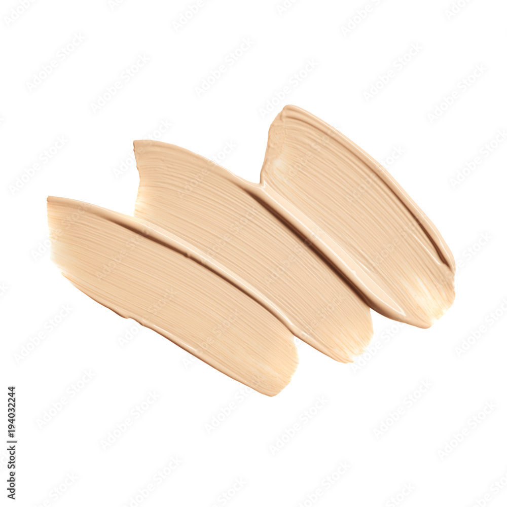 Liquid foundation smudges isolated on white background Liquid foundation smudges isolated on white background